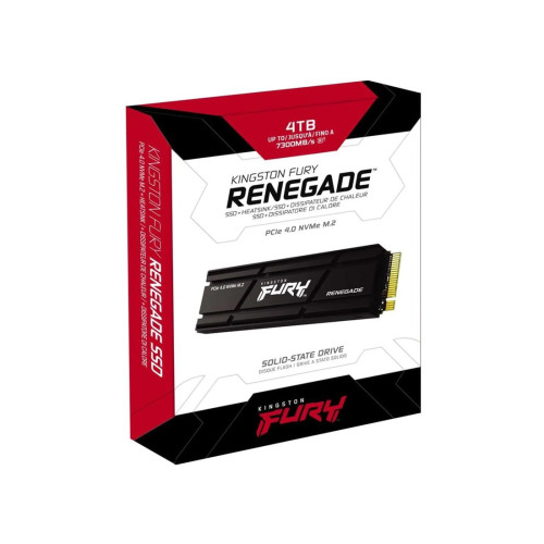 Твердотельный накопитель SSD, Kingston, FURY Renegade SFYRDK/4000G, 4000 GB, M.2 NVMe PCIe 4.0, 7300/7000 Мб/с HeatSink