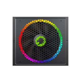 Блок питания, Gamemax, RGB750 PRO Gold, 213610500002, 750W, ATX, Gold, APFC, 20+4 pin, 2*4+4pin, 8*Sata, 3*Molex, 1*FDD, 3*PCI-E 6+2 pin, Modular, Вентилятор 14 см, Подсветка RGB, Чёрный
