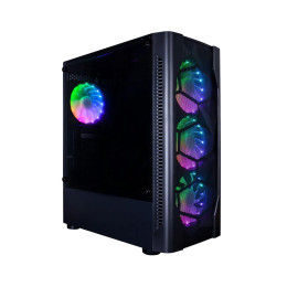 Компьютерный корпус, 1STPLAYER, D4-BK-1F5M-3F5S, Mid-Tower, ATX/M-ATX/ M-ITX, USB3.0*1, USB2.0*2, HD AUDIO, 4*120мм F5 RGB вентилятор, Высота процессорного кулера 160мм, Длина VGA до 305мм, 1*3,5/1*2,5 или 2*3,5, Сталь/Закаленное стекло, 380*190*447мм, Бе