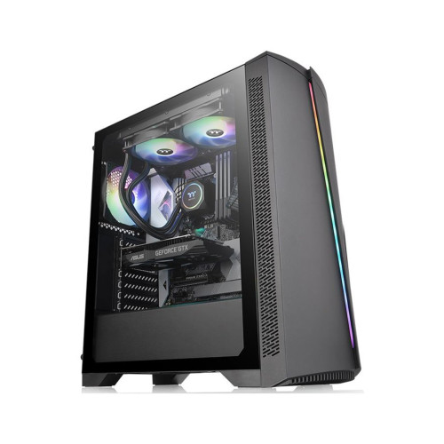Компьютерный корпус, Thermaltake, H350 TG RGB, CA-1R9-00M1WN-00, Mid tower, ATX/M-ATX/Mini-ITX, USB 3.0*1/2.0*2, HD-Audio, 1*120 мм, Высота процессорного куллера до 150 мм, Длина VGA до 300 мм, 2*3.5"/2*2.5", 442*210*480 мм, Сталь, 4мм Закаленное стекло*1