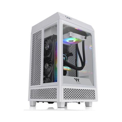 Компьютерный корпус, Thermaltake, The Tower 100 Snow, CA-1R3-00S6WN-00, Mini Tower, Mini-ITX, USB 3.2 (Gen 2) Type-C*1, USB 3.0*2, 2*120 мм, 2*2,5"/2*3,5", Максимальная длина видеокарты 330мм, Максимальная высота процессорного кулера 190мм, Сталь, Закален