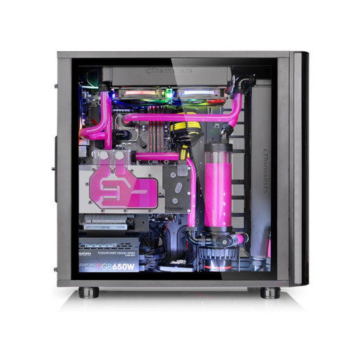 Компьютерный корпус, Thermaltake, View 31 TG RGB, CA-1H8-00M1WN-01, Mid-tower, ATX/M-ATX/Mini-ITX, USB 3.0*2/2.0*2, HD-Audio+Mic, 3*140 мм RGB, Высота процессорного куллера до 180 мм, Длина VGA до 420 мм, 3*3.5"/3*2,5", Сталь, 4мм Закаленное стекло*2, 497