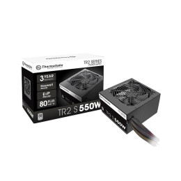 Блок питания, Thermaltake, TR2 S 550W, PS-TRS-0550NPCWEU-2, 550W, ATX, Standard, APFC, 20+4 pin, 4+4pin, 5*Sata, 4*Molex, 2*PCI-E 6+2 pin, FDD, non-modular, Вентилятор 12 см, 140х86х150мм, Чёрный
