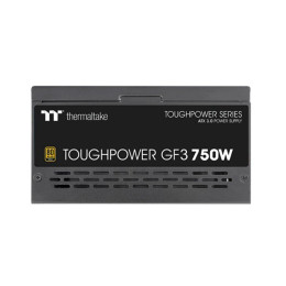 Блок питания, Thermaltake, Toughpower GF3 750W Gold, PS-TPD-0750FNFAGE-4, 750W, ATX 3.0, Gold, APFC, 20+4pin, 4+4pin, 8pin, 12*Sata, 4*Molex, 4*PCI-E 6+2pin, 1*12VHPWR, FDD, Modular, Вентилятор 13.5см, 150х86х160мм, Чёрный