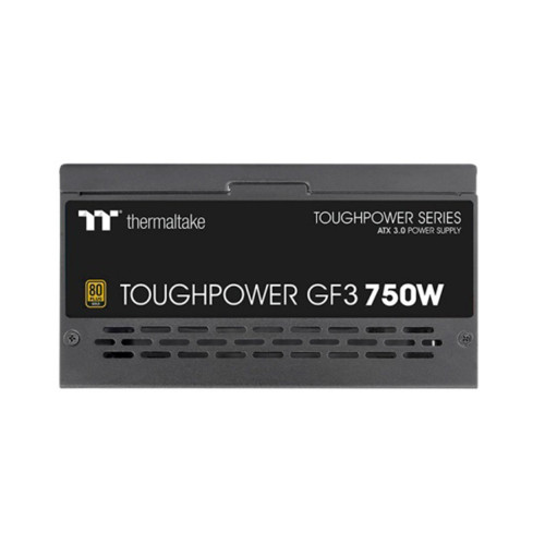 Блок питания, Thermaltake, Toughpower GF3 750W Gold, PS-TPD-0750FNFAGE-4, 750W, ATX 3.0, Gold, APFC, 20+4pin, 4+4pin, 8pin, 12*Sata, 4*Molex, 4*PCI-E 6+2pin, 1*12VHPWR, FDD, Modular, Вентилятор 13.5см, 150х86х160мм, Чёрный