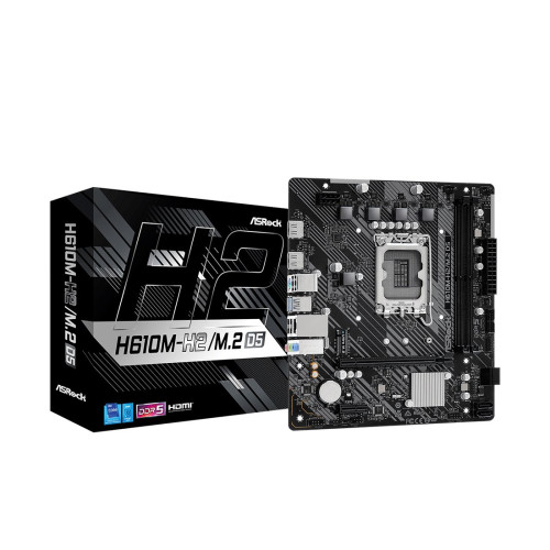Материнская плата, ASRock, H610M-H2/M.2 D5 (4710483943775), LGA1700, iH610, 2xDDR5 4800/5600, 4xSATA3, 1xM.2 (PCI-E 3.0x4), 2xHDMI, 1xPCI-Ex16, 1xPCI-Ex1, mATX