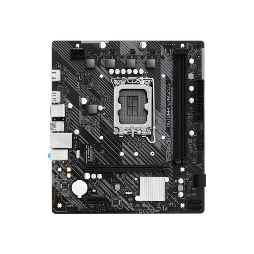 Материнская плата, ASRock, H610M-H2/M.2 D5 (4710483943775), LGA1700, iH610, 2xDDR5 4800/5600, 4xSATA3, 1xM.2 (PCI-E 3.0x4), 2xHDMI, 1xPCI-Ex16, 1xPCI-Ex1, mATX