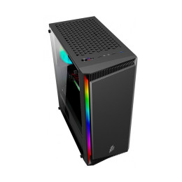 Компьютерный корпус, 1STPLAYER, RB-4-BK-1F5M, Mid-Tower, ATX/M-ATX/M-ITX, USB3.0*1, USB2.0*2, HD AUDIO/Mic, 1*120мм F5 вентилятор, Высота процессорного кулера до 150мм, Длина VGA до 300мм, 2*3,5/2*2,5, Сталь/Закаленное стекло, 365x200x428мм, Без Б/П, Черн