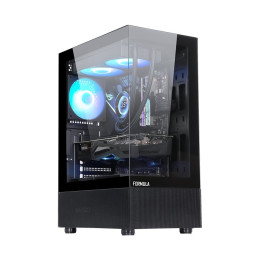 Компьютерный корпус, Formula V, Crystal Z1+ Black, ATX/micro ATX/mini-ITX, USB Type C/3.0/2.0, HD-Audio+Mic, Кулер 3*120мм ARGB, Высота процессорного кулера до 165мм, Длина VGA до 300мм, 1*3.5
