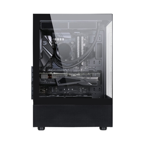 Компьютерный корпус, Formula V, Crystal Z1+ Black, ATX/micro ATX/mini-ITX, USB Type C/3.0/2.0, HD-Audio+Mic, Кулер 3*120мм ARGB, Высота процессорного кулера до 165мм, Длина VGA до 300мм, 1*3.5"/2*2.5", Толщина 0,5мм, 346x212x487мм, Без Б/П, Чёрный