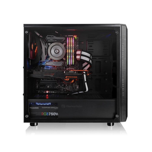 Компьютерный корпус, Thermaltake, Versa J23 TG, CA-1L6-00M1WN-00, Mid-Tower, ATX/M-ATX/Mini-ITX, USB 3.0*2/2.0*2, HD-Audio+Mic, 1*120 мм, Высота процессорного куллера до 160 мм, Длина VGA до 310 мм, 2*3.5"/4*2.5", Сталь, 4мм Закаленное стекло*1, 447*205*4