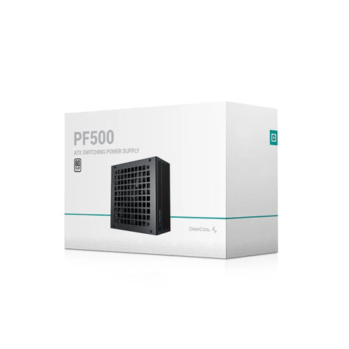 Блок питания, Deepcool, PF500 R-PF500D-HA0B-WDEU, 500W, ATX, White, APFC, 20+4 pin, 4+4pin, 6*Sata, 2*Molex, 2*PCI-E 6+2 pin, Вентилятор 12см, Кабель питания, Чёрный