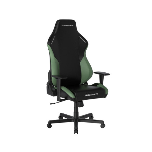 Игровое компьютерное кресло, DX Racer, GC/LHE23LTA/NM, Hammer series, Рекомендуемый рост: до 190 см, Рекомендуемый вес: до 115 кг, Эко-кожа, Угол наклона до 135°, 3D подлокотники, Нейлоновая основа кресла, Механизм качания: топ-ган, Черно-зеленый
