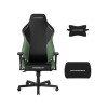 Игровое компьютерное кресло, DX Racer, GC/LHE23LTA/NM, Hammer series, Рекомендуемый рост: до 190 см, Рекомендуемый вес: до 115 кг, Эко-кожа, Угол наклона до 135°, 3D подлокотники, Нейлоновая основа кресла, Механизм качания: топ-ган, Черно-зеленый