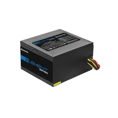 Блок питания, Chieftec, Element ELP-400S, 400W, ATX, APFC, non-Modular, 20+4pin, 4+4pin, 3*Sata, 2*Molex, PCI-E 6+2 pin, Вентилятор 12см, Черный