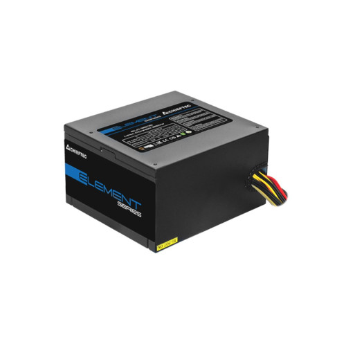 Блок питания, Chieftec, Element ELP-600S, 600W, ATX, APFC, non-Modular, 20+4pin, 4+4pin, 4*Sata, 2*Molex, 2*PCI-E 6+2 pin, Вентилятор 12см, Черный