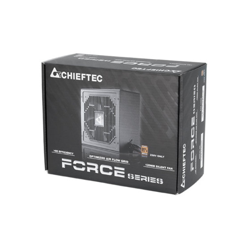 Блок питания, Chieftec, Force CPS-450S, 450W, ATX, APFC, Bronze, non-Modular, 20+4pin, 4+4pin, 4*Sata, 2*Molex, Вентилятор 12см, Черный