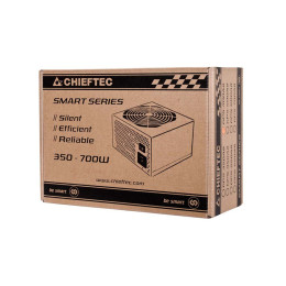 Блок питания, Chieftec, Smart GPS-650A8, 650W, ATX, APFC, non-Modular, 20+4pin, 4+4pin, 4*Sata, 2*Molex, 2*PCI-E 6+2-pin, Вентилятор 12см, Черный