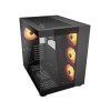 Компьютерный корпус, Cougar, FV150 RGB, ATX/Micro ATX/Mini ITX, USB 1*Type C/2*3.0, 4 Pole Headset Audio, Кулер 4*12см ARGB, Высота процессорного кулера до 180 мм, Длина VGA до 400мм, 2*3.5"/1+1*2.5", Слот 7+3, Толщина 0,6мм, 400x300x420мм, Без Б/П, Чёрны