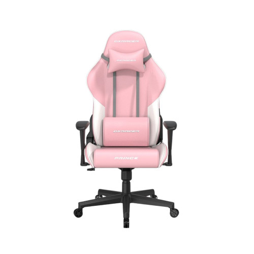 Игровое компьютерное кресло, DX Racer, GC/LPF24LTC/PW, Prince series. Рекомендуемый рост: до 180 см, Рекомендуемый вес: до 90 кг, Эко-кожа, Угол наклона до 135°, 2D подлокотники, Нейлоновая основа кресла, Механизм качания: топ-ган, Розовый