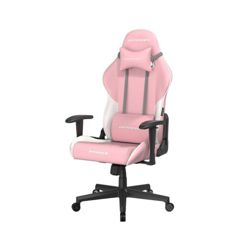 Игровое компьютерное кресло, DX Racer, GC/LPF24LTC/PW, Prince series. Рекомендуемый рост: до 180 см, Рекомендуемый вес: до 90 кг, Эко-кожа, Угол наклона до 135°, 2D подлокотники, Нейлоновая основа кресла, Механизм качания: топ-ган, Розовый