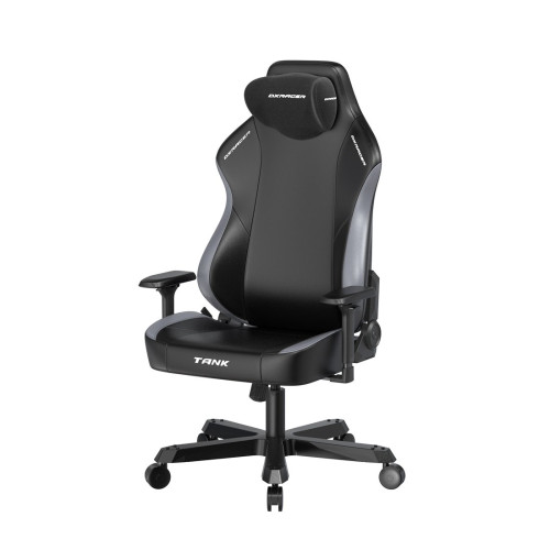 Игровое компьютерное кресло, DX Racer, GC/XXLTK23LTA/NG, Tank series, Рекомендуемый рост: до 190 см, Рекомендуемый вес: до 160 кг, Эко-кожа, Металлическая основа кресла, Угол наклона 135°, Механизм качания: топ-ган, 4D подлокотники, Чёрно-серый