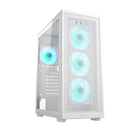 Компьютерный корпус, Cougar, MX220 RGB (White), ATX/Micro ATX/Mini ITX, USB 1*Type C/2*3.0, 4 Pole Headset Audio Jack, RGB Button, Кулер 4*12см ARGB, Высота процессорного кулера до 160 мм, Длина VGA до 340мм, 2*3.5