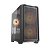 Компьютерный корпус, Cougar, MX600 Mini RGB, Micro ATX/Mini ITX, USB 1*Type C/2*3.0, 4 Pole Headset Audio Jack & RGB Button, Кулер 2*16см ARGB/1*12см ARGB, Высота процессорного кулера до 175 мм, Длина VGA до 380мм, 2*3.5"/2+1*2.5", Толщина 0,6мм, 445x232x