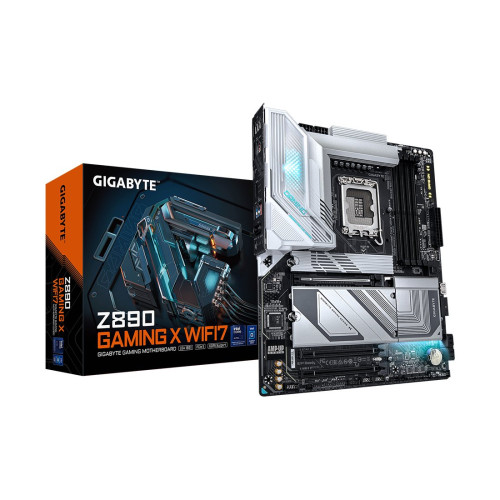 Материнская плата, Gigabyte, Z890 GAMING X WIFI7 (4719331864941), LGA1851, iZ890, 4xDDR5 9200(OC)/6400/6200/6000/5800/5600, 4xSATA3, 4xM.2 (2*PCI-E 4.0x4/x2, 1*PCI-E 5.0x4/x2, 1*PCI-E 4.0x4/x2 или SATA3), Raid, 1*DP, 1*HDMI, 1*USB4® USB Type-C®, 3xPCI-Ex1