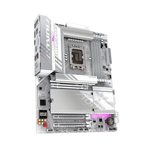 Материнская плата, Gigabyte, Z890 A ELITE WF7 ICE (4719331865221), LGA1851, iZ890, 4xDDR5 9200(OC)/6400/6200/6000/5800/5600, 4xSATA3, 4xM.2 (2*PCI-E 4.0x4/x2, 1*PCI-E 5.0x4/x2, 1*PCI-E 4.0x4/x2 или SATA3), Raid, 1*HDMI, 1*DP, 1*Intel® Thunderbolt™ 4 (USB4
