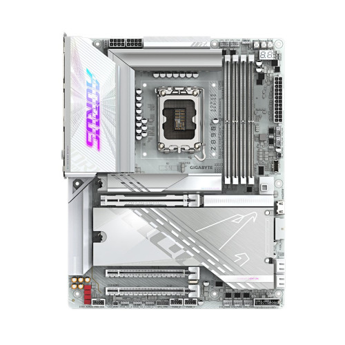 Материнская плата, Gigabyte, Z890 AORUS PRO ICE (4719331864712), LGA1851, iZ890, 4xDDR5 9500(OC)/6400/6200/6000/5800/5600, 4xSATA3, 5xM.2 (3*PCI-E 4.0x4/x2, 1*PCI-E 5.0x4/x2, 1*PCI-E 4.0x4/x2 или SATA3), Raid, 1*HDMI, 2*Intel® Thunderbolt™ 4 (исполнение U