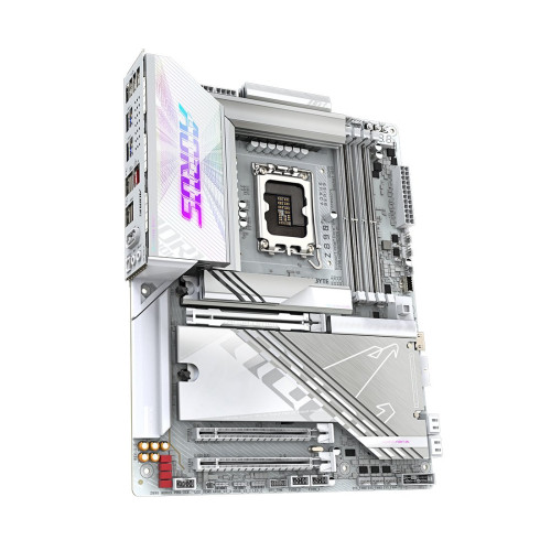 Материнская плата, Gigabyte, Z890 AORUS PRO ICE (4719331864712), LGA1851, iZ890, 4xDDR5 9500(OC)/6400/6200/6000/5800/5600, 4xSATA3, 5xM.2 (3*PCI-E 4.0x4/x2, 1*PCI-E 5.0x4/x2, 1*PCI-E 4.0x4/x2 или SATA3), Raid, 1*HDMI, 2*Intel® Thunderbolt™ 4 (исполнение U