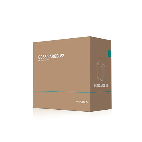Компьютерный корпус, Deepcool, CC560 ARGB V2 R-CC560-BKTAA4-G-2, ATX/Micro-ATX/Mini-ITX, USB 3.0, USB 2.0, Audio, 4*120mm ARGB, Высота процессорного кулера до 165мм, Длина VGA до 370мм, 2*3.5"/2+1*2.5", Слот 7, Сталь 0,6, 432x215x483мм, Без Б/П, Чёрный