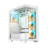 Компьютерный корпус, Gigabyte, C500 PANORAMIC STEALTH ICE (GB-C500PI ST) 4719331555030, ATX/Micro ATX/Mini ITX, 2*USB3.0, 1*USB3.2 Gen2 Type-C, HD-Audio+Mic, 4*Кулер 12см (ARGB), H501*W235*D430 мм, Без Б/П, Белый