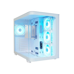 Компьютерный корпус, Aerocool, P500C-G-WT-v1, ATX/Micro ATX, USB 2*3.0/2.0, HD-Audio+Mic, Кулер 4*12 см ARGB, Высота процессорного кулера до 162 мм, Длина VGA до 450мм, 2*3.5
