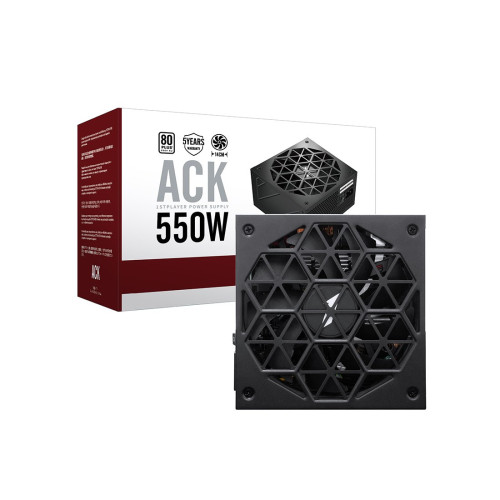 Блок питания, 1STPLAYER, HA 550W BK, 550W, ATX, 80+, APFC, 20+4pin, 4+4pin, 4*Sata, 2*Molex, 1*PCI-E 6+2-pin, Non-modular, Вентиялтор 14см, 145х150х86мм, Черный