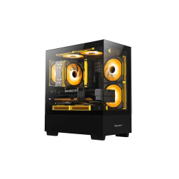 Компьютерный корпус, Huntkey, G35, Micro ATX/Mini-ITX, USB 1*3.0/2*2.0, HD-Audio+Mic, Кулер 3*12см RGB, Высота процессорного кулера до 160 мм, Длина VGA до 340мм, 1*3.5