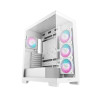 Компьютерный корпус, Deepcool, CG580 4F WH R-CG580-WHADA4-G-1, ATX/Micro ATX/Mini-ITX, USB 3.1*1/3.0*2, HD-Audio, 4*120мм ARGB, Высота процессорного кулера до 176мм, Длина VGA до 410мм (до 262 мм с радиатором), 2*3.5"/2*2.5", Сталь 0,6, 437х235х501мм, Без