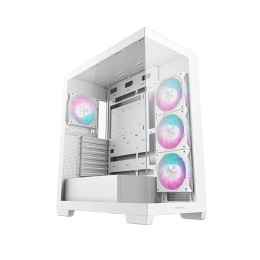 Компьютерный корпус, Deepcool, CG580 4F WH R-CG580-WHADA4-G-1, ATX/Micro ATX/Mini-ITX, USB 3.1*1/3.0*2, HD-Audio, 4*120мм ARGB, Высота процессорного кулера до 176мм, Длина VGA до 410мм (до 262 мм с радиатором), 2*3.5