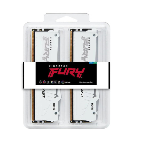 Комплект модулей памяти, Kingston, FURY Beast RGB KF560C36BWE2AK2-32 (Kit 2x16GB), DDR5, 32GB, DIMM <PC5-48000/6000MHz>