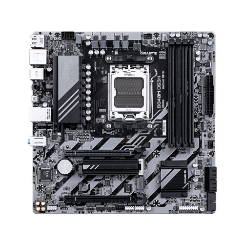 Материнская плата, Gigabyte, B840M DS3H (4719331868437), AM5, B840, 4xDDR5 4400/4800/5200/8200(OC), 4xSATA3, Raid, 2xM.2 (PCI-E 4.0x4/x2), 2хDP, 1xHDMI, 2xPCI-Ex16, mATX