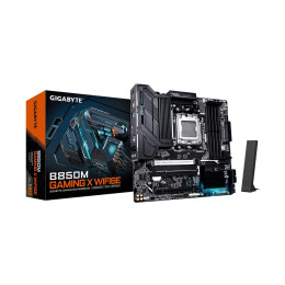 Материнская плата, Gigabyte, B850M GAMING X WIFI6E (4719331866433), AM5, B850, 4xDDR5 4400/4800/5200/8200(OC), 4xSATA3, 2xM.2 (PCIe 4.0 x4/x2), RAID, 1xHDMI, 2хDP, 2xPCI-Ex16, WiFi, mATX