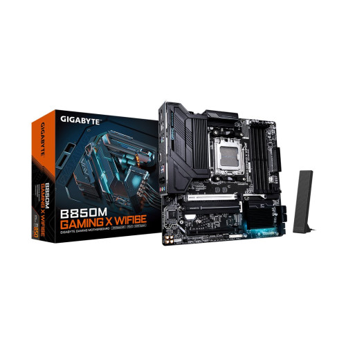 Материнская плата, Gigabyte, B850M GAMING X WIFI6E (4719331866433), AM5, B850, 4xDDR5 4400/4800/5200/8200(OC), 4xSATA3, 2xM.2 (PCIe 4.0 x4/x2), RAID, 1xHDMI, 2хDP, 2xPCI-Ex16, WiFi, mATX