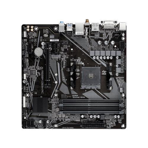 Материнская плата, Gigabyte, A520M DS3H AC (4719331810696), AM4, А520, 4xDDR4 3200, 4xSATA3, 1xM.2 (SATA и PCIe 3.0 x2/x4), 1xDVI-D, 1xHDMI, 1xDP, 1xPCI-Ex16, 2xPCI-Ex1, WiFi, mATX