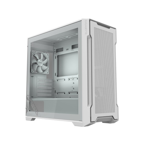 Компьютерный корпус, Gigabyte, C102 GLASS (GB-C102GI) 4719331554842, Micro ATX / Mini ITX, 2*USB3.0, HD-Audio+Mic, 2*Кулер 12см, H450*W210*D450 мм, Без Б/П, Белый