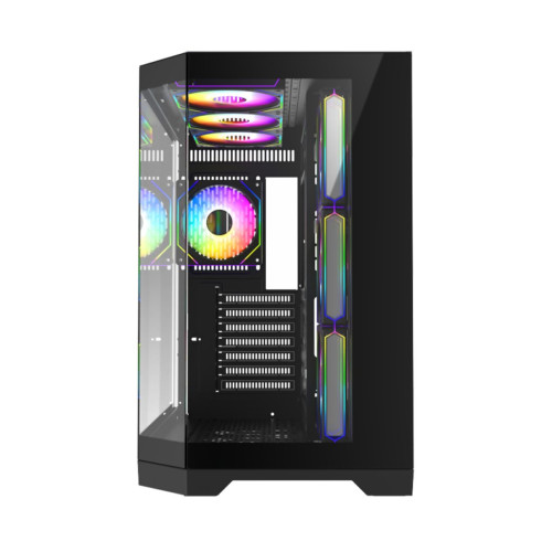 Компьютерный корпус, Gamemax, Hype-A BK, 9101-0000R0165, 14100902944, Mid-Tower, ATX/ M-ATX/ M-ITX, USB3.0*1/ USB2.0*2/ HD-Audio, Кулер ARGB 4*12см, Высота процессорного кулера 157мм, Длина VGA 400мм, Количество отсеков 2*3,5" / 3*2,5", Сталь/Закаленное с
