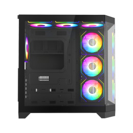 Компьютерный корпус, Gamemax, Hype-A BK, 9101-0000R0165, 14100902944, Mid-Tower, ATX/ M-ATX/ M-ITX, USB3.0*1/ USB2.0*2/ HD-Audio, Кулер ARGB 4*12см, Высота процессорного кулера 157мм, Длина VGA 400мм, Количество отсеков 2*3,5