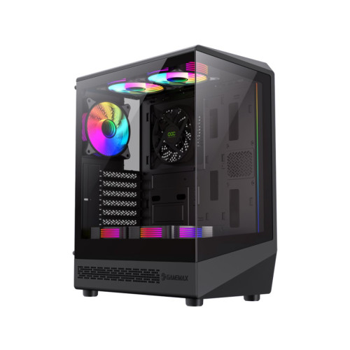Компьютерный корпус, Gamemax, Vista COC AB, 1115-3806R0004, 12380600001, Mid Tower, ATX/m-ATX/ITX, USB2.0*1/ USB3.0*1/ TypeC *1/ HD-Audio, Кулер 6*12cм ARGB, Высота процессорного кулера 155мм, Длина VGA 330мм, Количество отсеков 2*3,5" / 2*2,5", Сталь/Зак