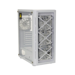 Компьютерный корпус, 1STPLAYER, XP-G-WH-4F7-W, Mid-Tower, ATX/M-ATX, USB3.0*1, USB2.0*2, HD AUDIO/Mic, 4*120мм F2 LED вентилятор, Высота процессорного кулера до 165мм, Длина VGA до 320мм, 2*3,5/3*2,5, Сталь/Закаленное стекло, 368x210x480мм, Без Б/П, Белый
