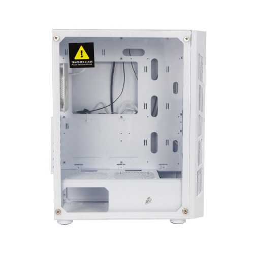 Компьютерный корпус, 1STPLAYER, XP-G-WH-4F7-W, Mid-Tower, ATX/M-ATX, USB3.0*1, USB2.0*2, HD AUDIO/Mic, 4*120мм F2 LED вентилятор, Высота процессорного кулера до 165мм, Длина VGA до 320мм, 2*3,5/3*2,5, Сталь/Закаленное стекло, 368x210x480мм, Без Б/П, Белый